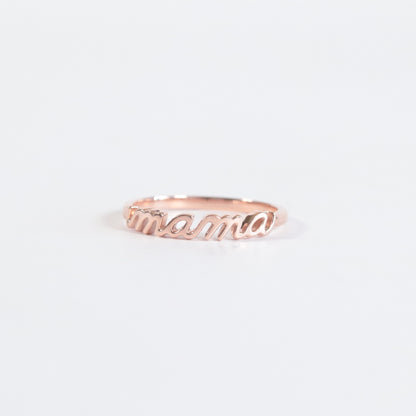 'Mama' Script Ring