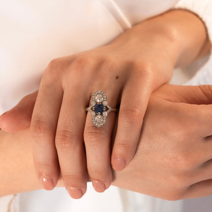 'Cecile' Yogo Sapphire Ring - Signature KE Design