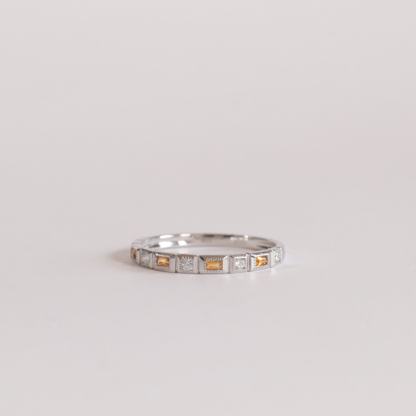 Citrine + Diamond Stackable Band