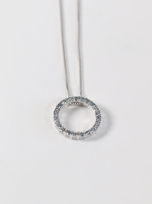 'Aurelia'- Yogo Sapphire Circle Necklace