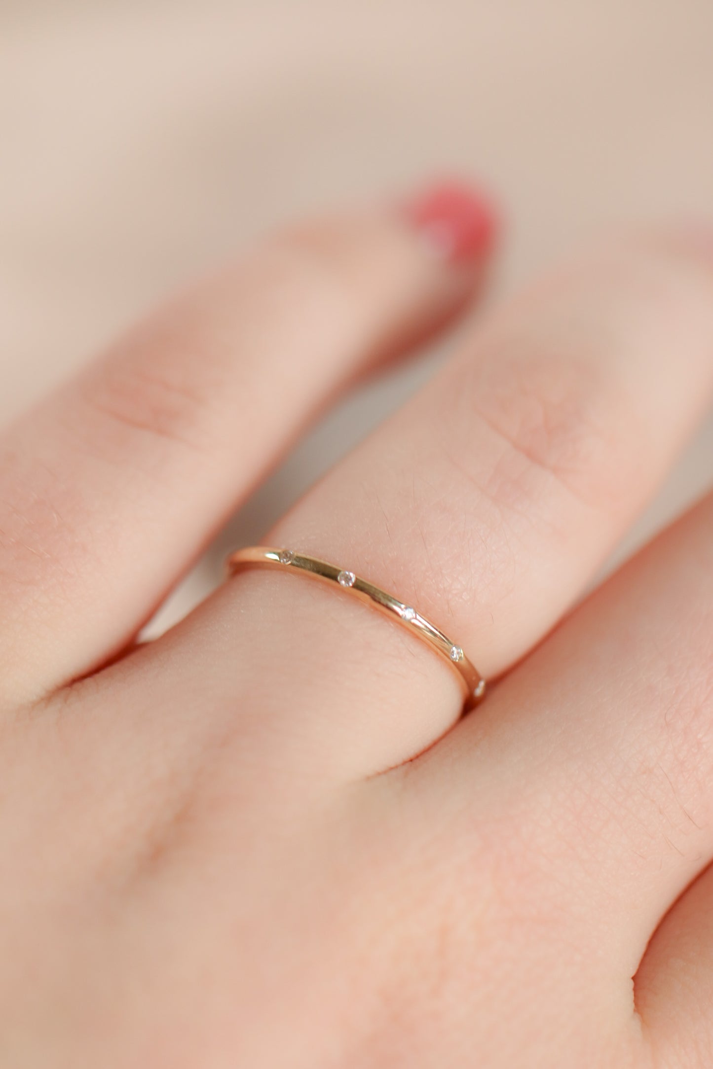 Dainty Flush Set Diamond Band