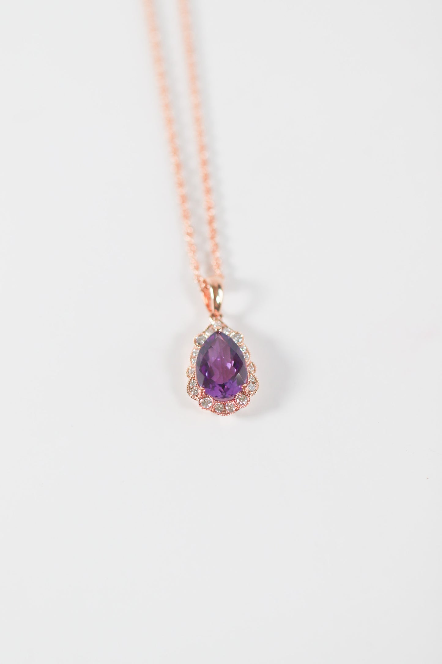 Rose Gold Amethyst Necklace