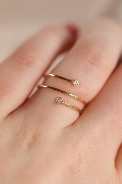 Wrap Around Wire and Diamond Ring