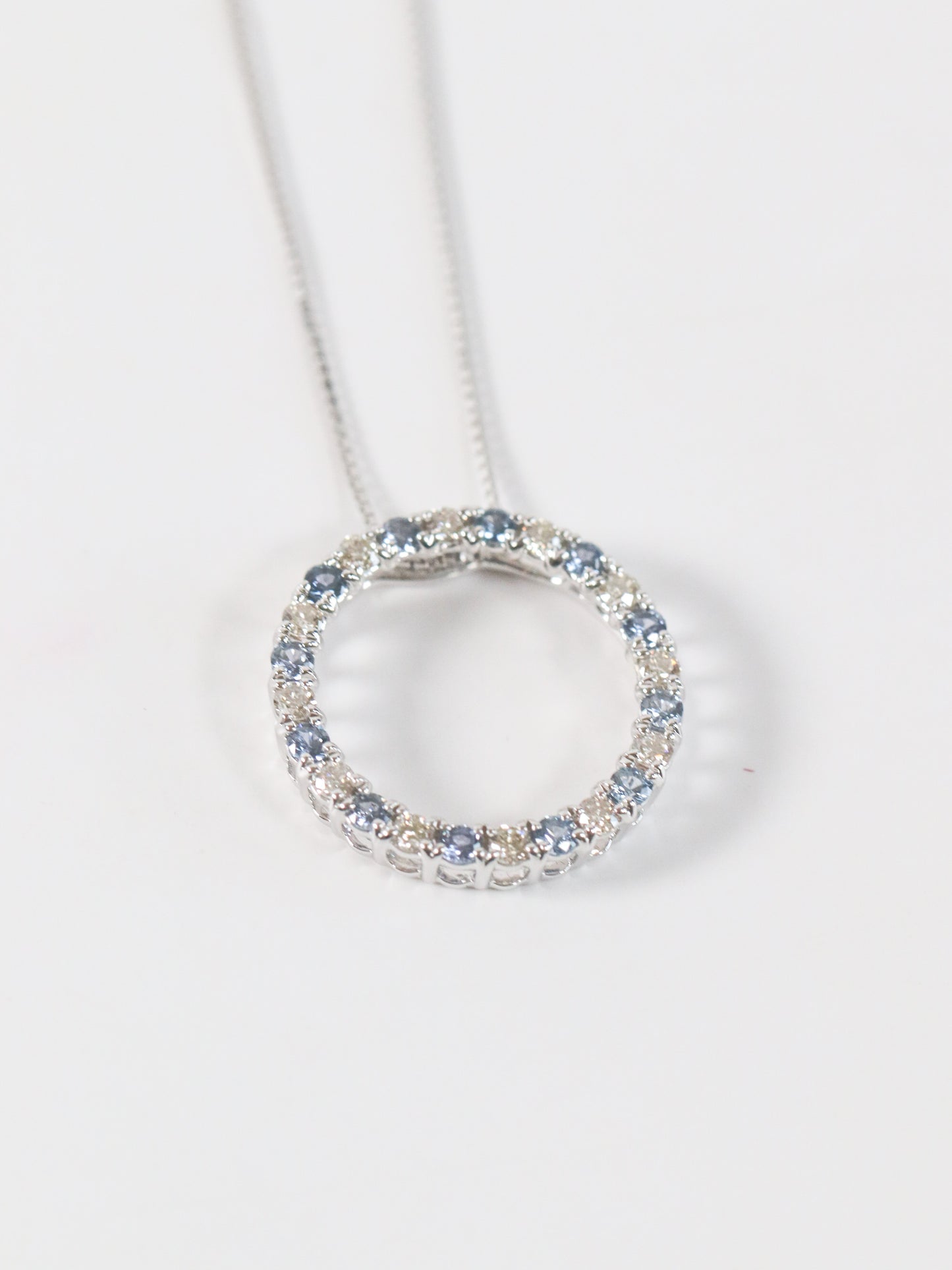 'Celestial' - Yogo and Diamond Circle Necklace