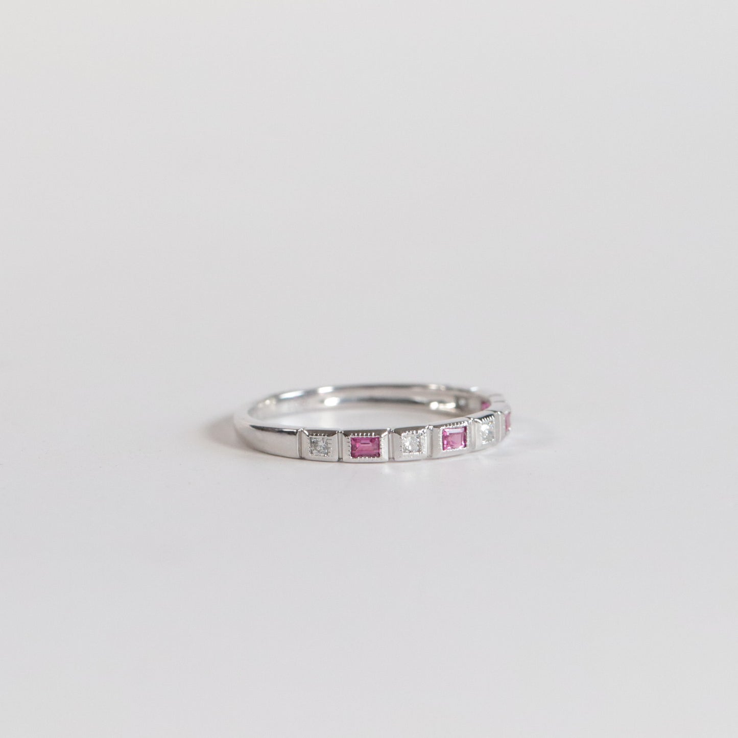 Ruby + Diamond Stackable Band