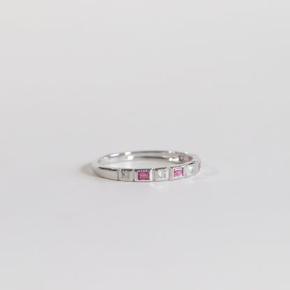 Ruby + Diamond Stackable Band