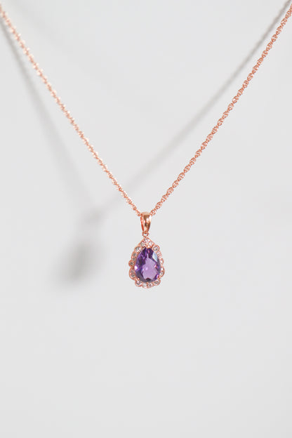 Rose Gold Amethyst Necklace