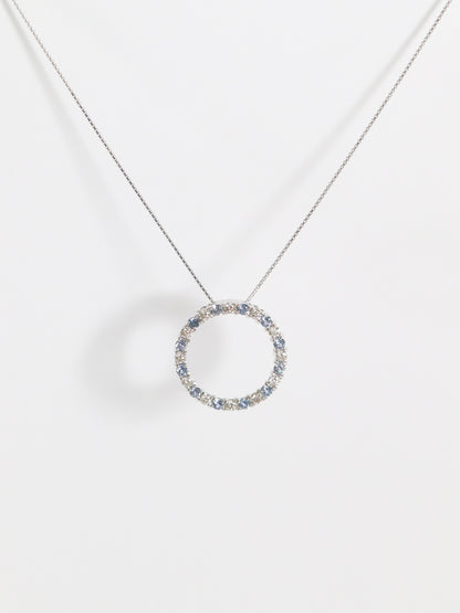 'Celestial' - Yogo and Diamond Circle Necklace