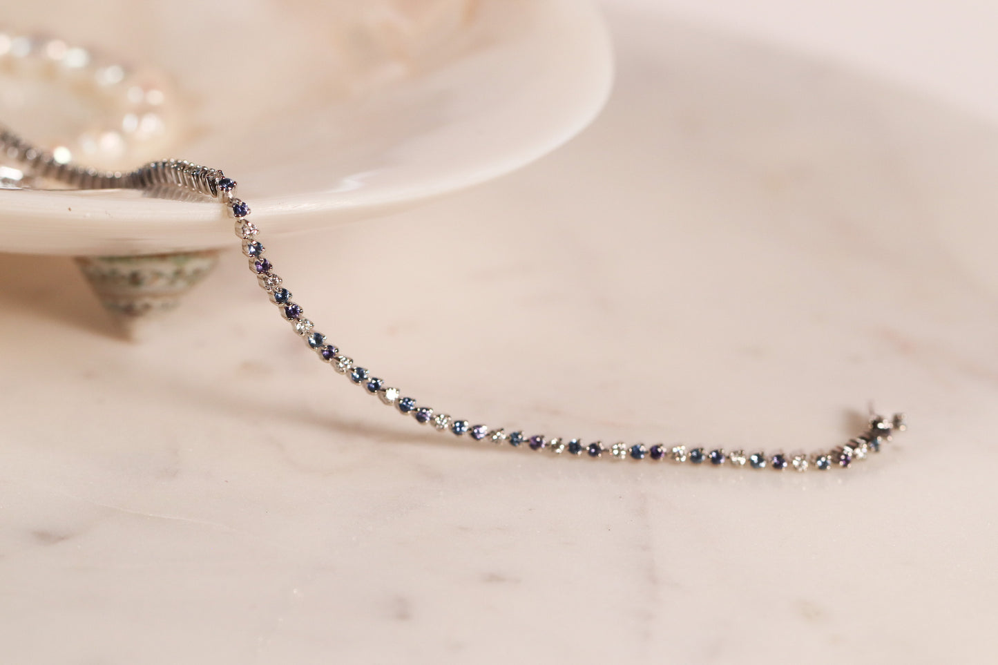 Yogo Sapphire + Diamond Trio Tennis Bracelet