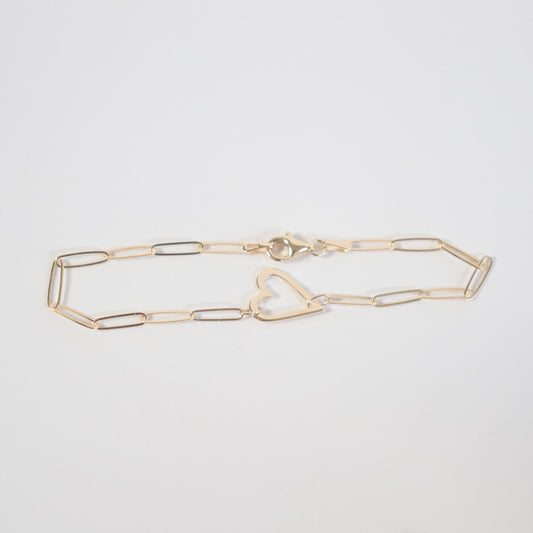 Heart & Paperclip Bracelet