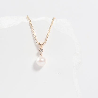 Diamond Accented Pearl Pendant