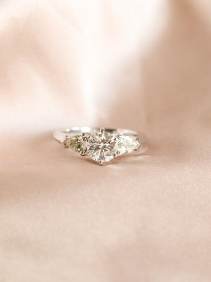 SPFJ- Round Diamond with Pear Side Stones