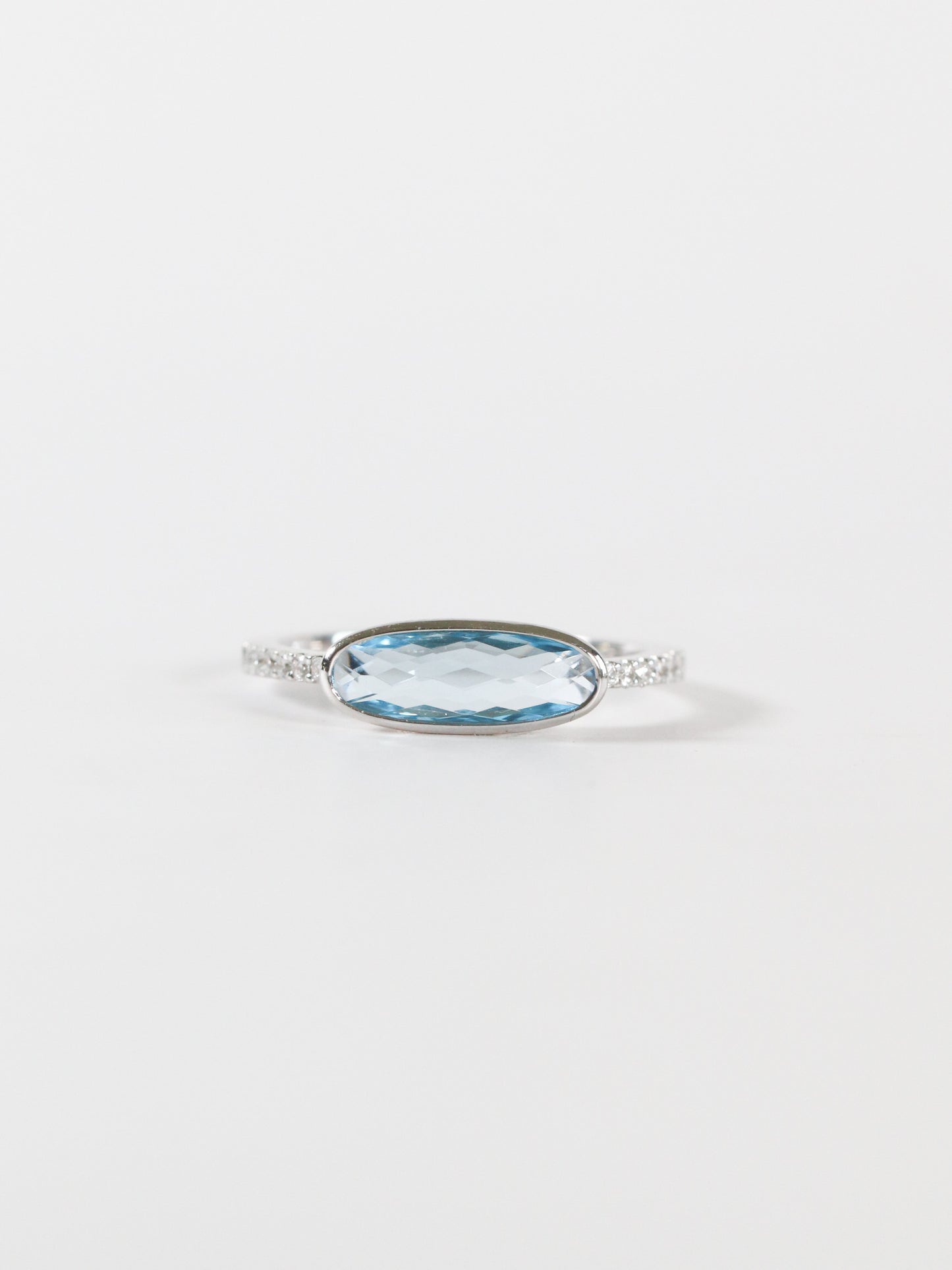 East/West Blue Topaz Ring