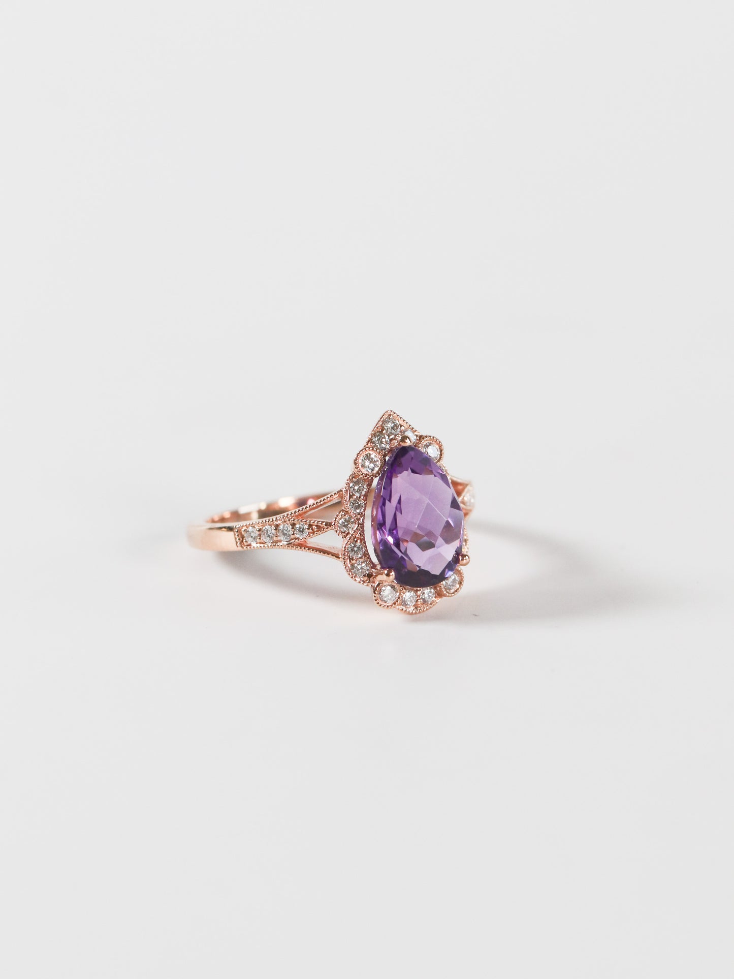 14 k Rose Gold Amethyst Ring