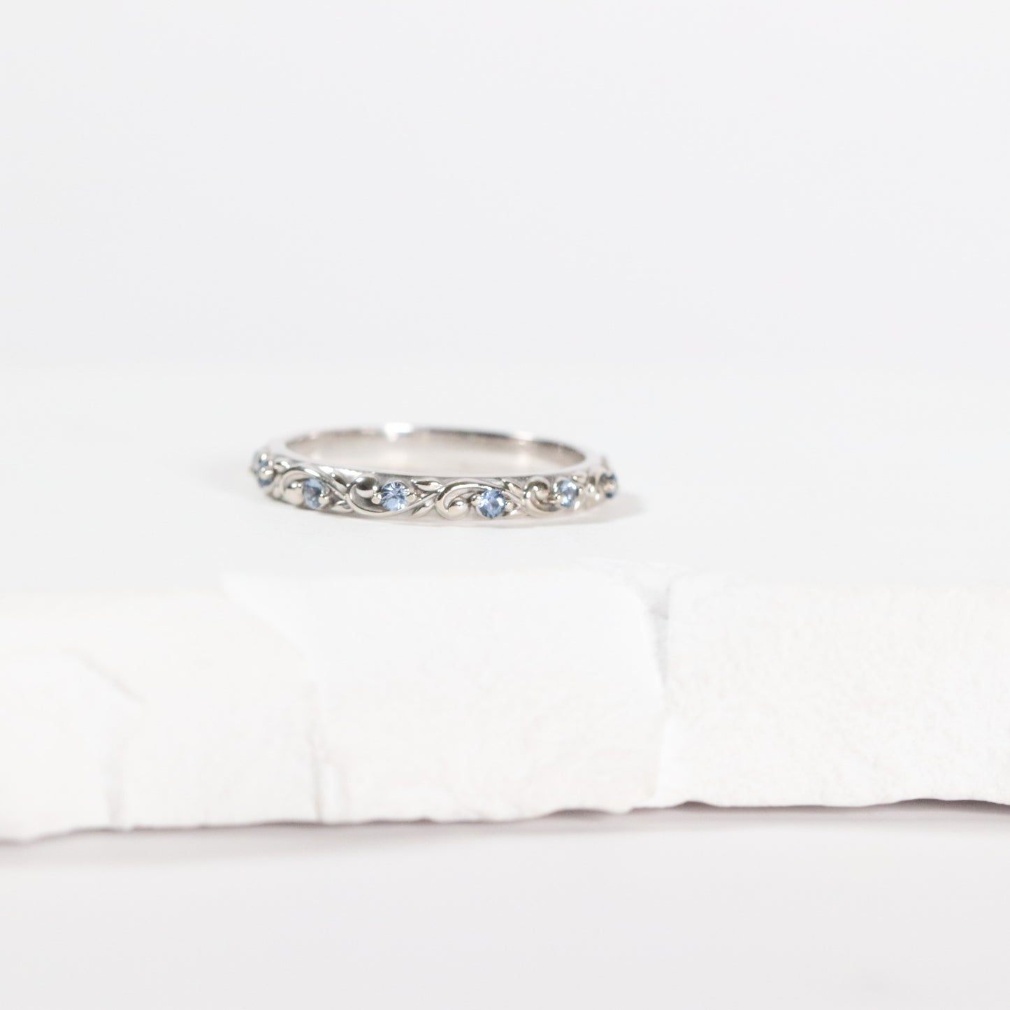 White Gold + Yogo Sapphire Stackable Band