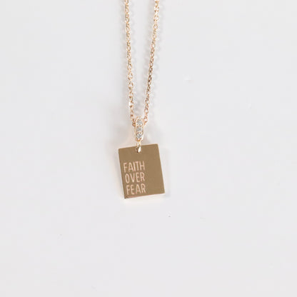 Faith Over Fear Diamond Necklace