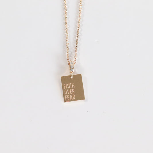 Faith Over Fear Diamond Necklace