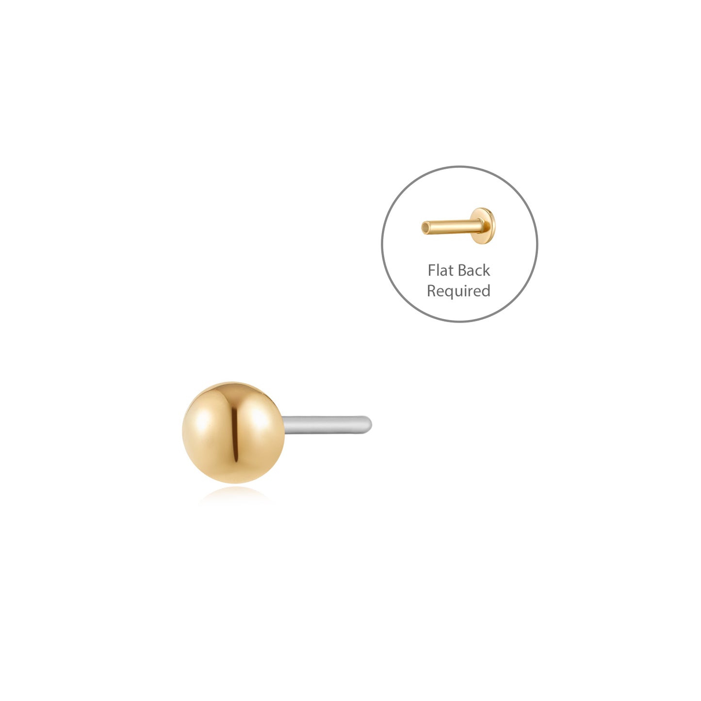 SPHERE - Flat Back Earring