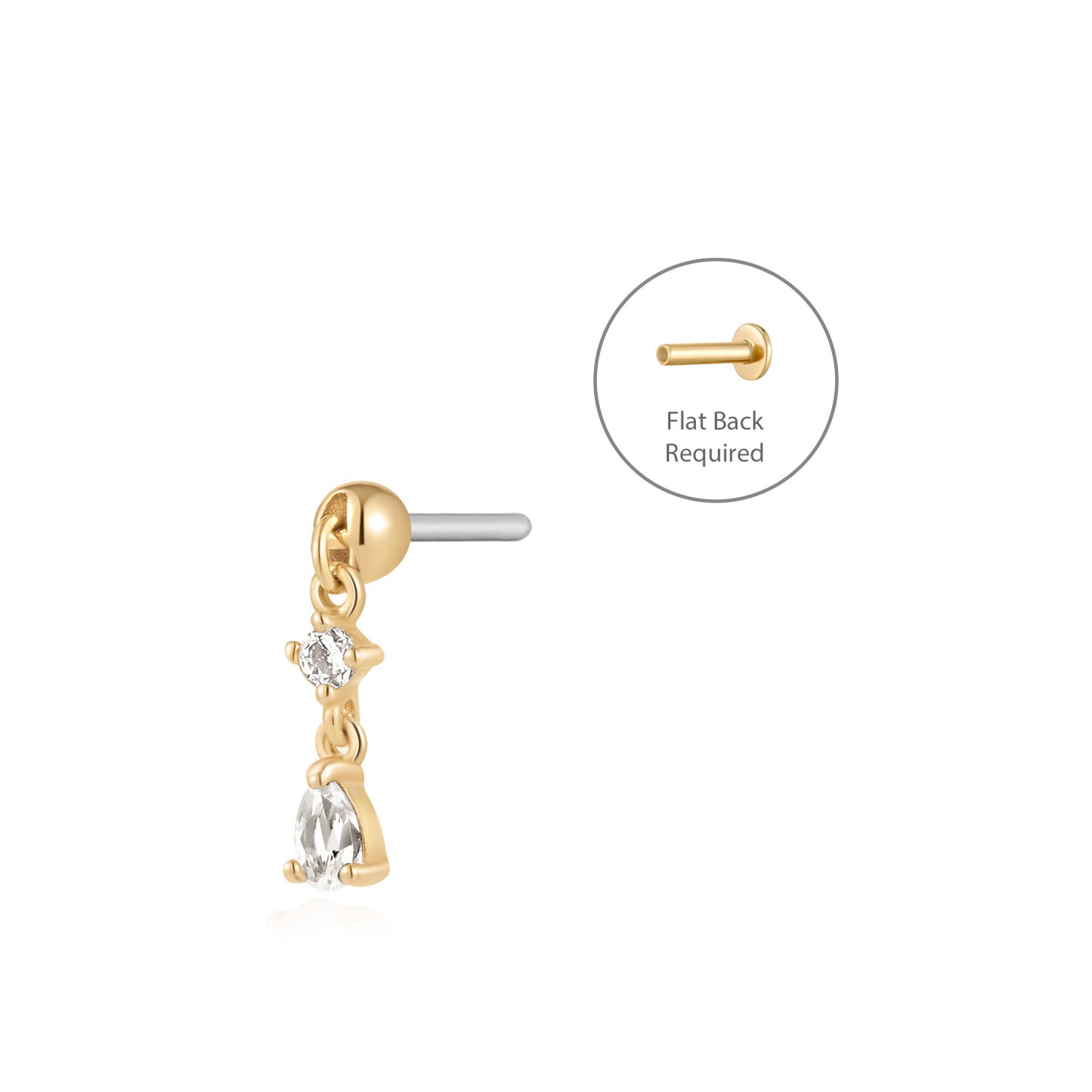 PIPER - Flat Back Earring