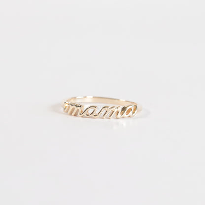 'Mama' Script Ring