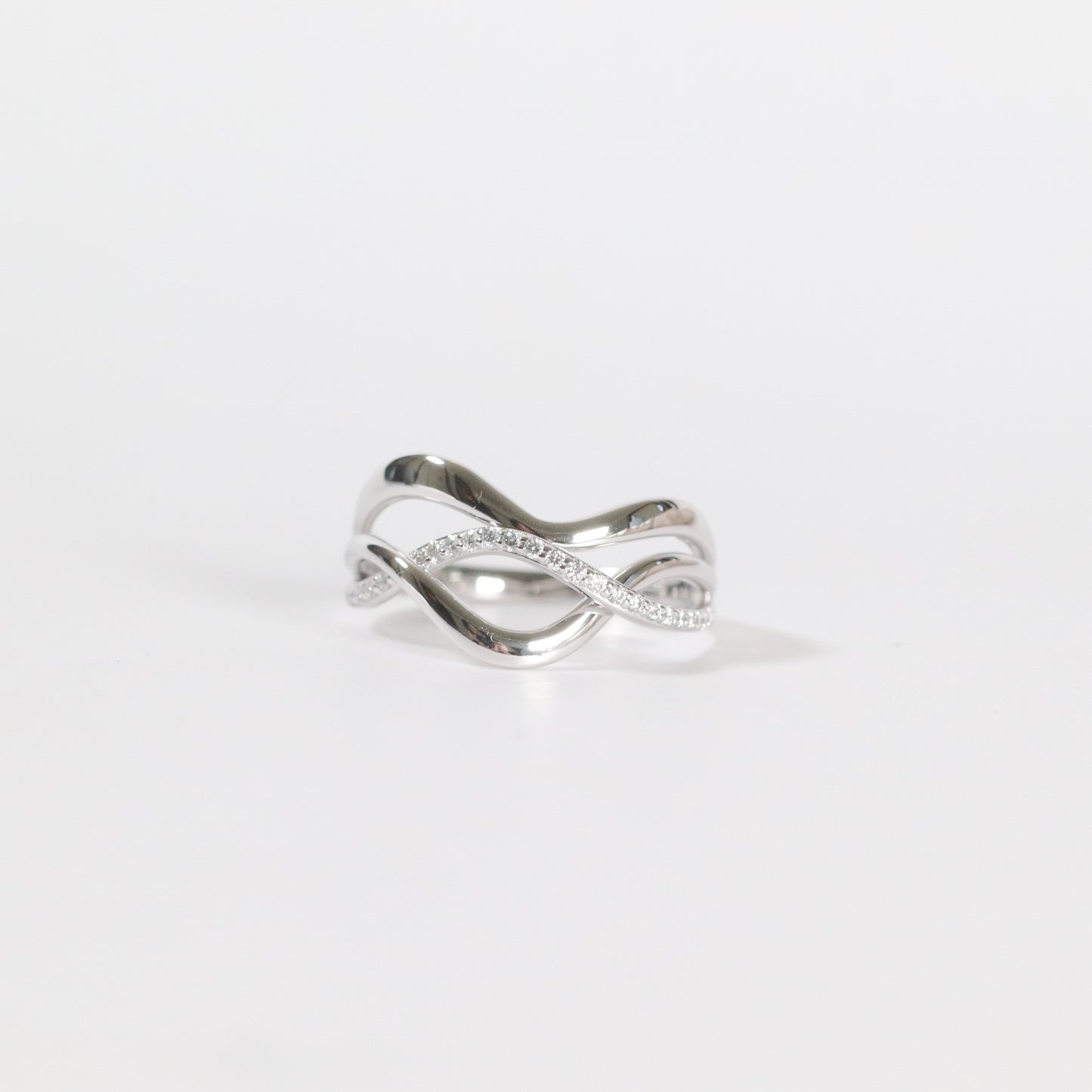 White Gold Swirl Ring