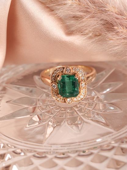 ‘Camille’ - Emerald and Yellow Gold Ring