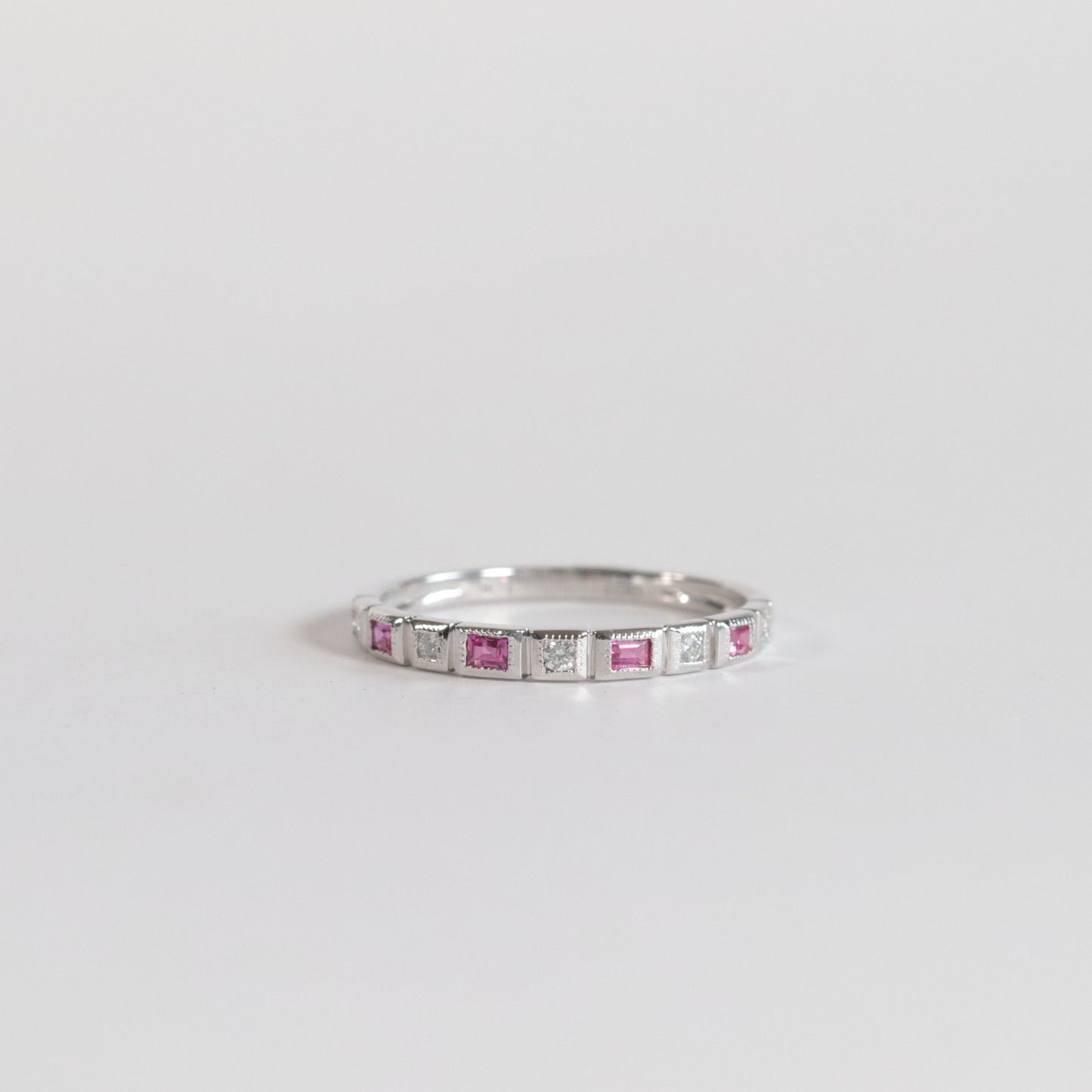 Ruby + Diamond Stackable Band