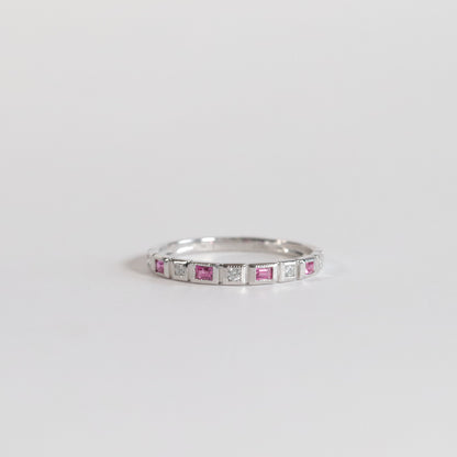 Ruby + Diamond Stackable Band