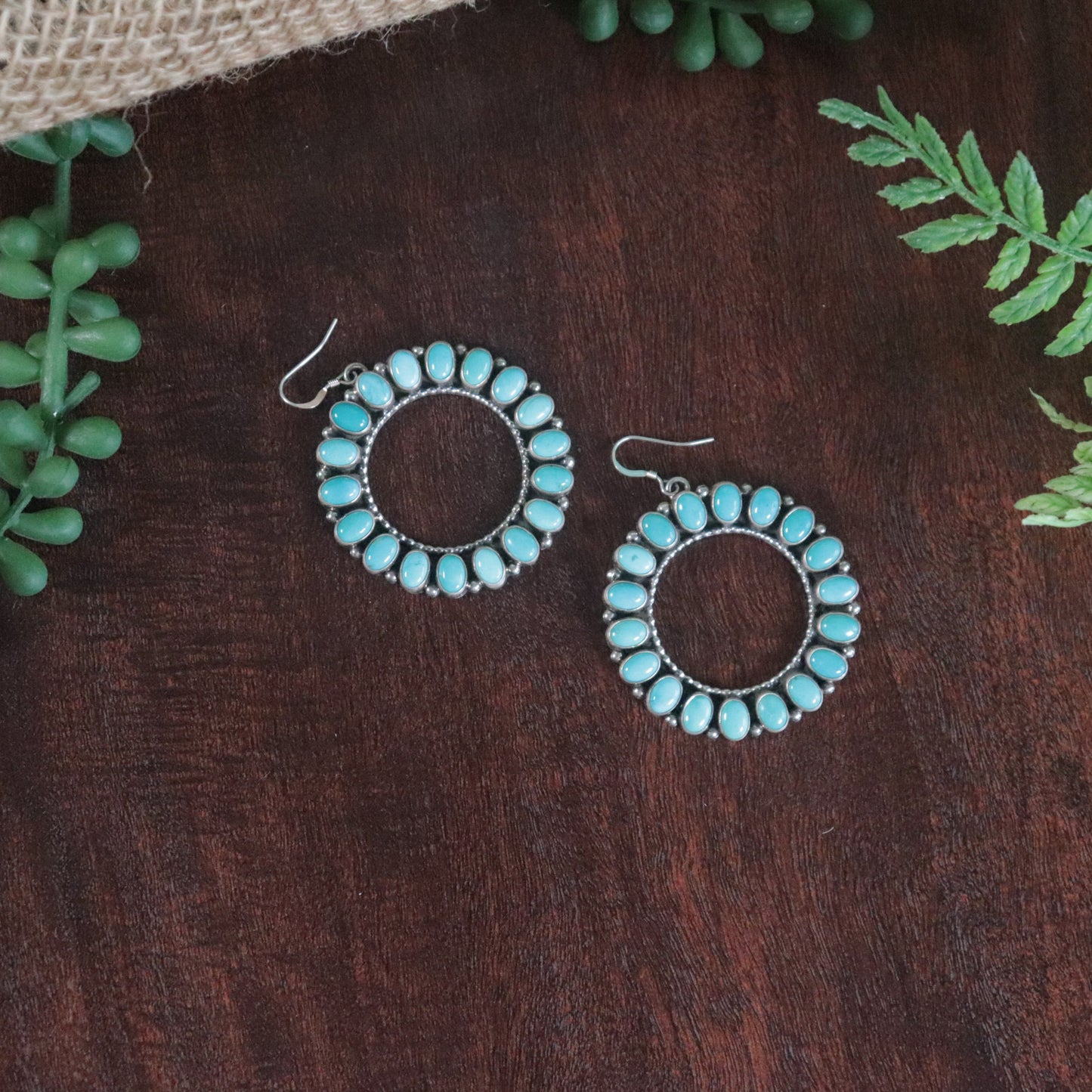 Full Circle Turquoise Earrings