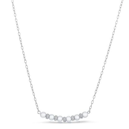 Micro Pavé Pearl Spacer Necklace