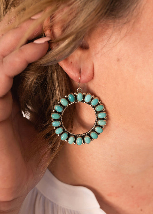 Full Circle Turquoise Earrings