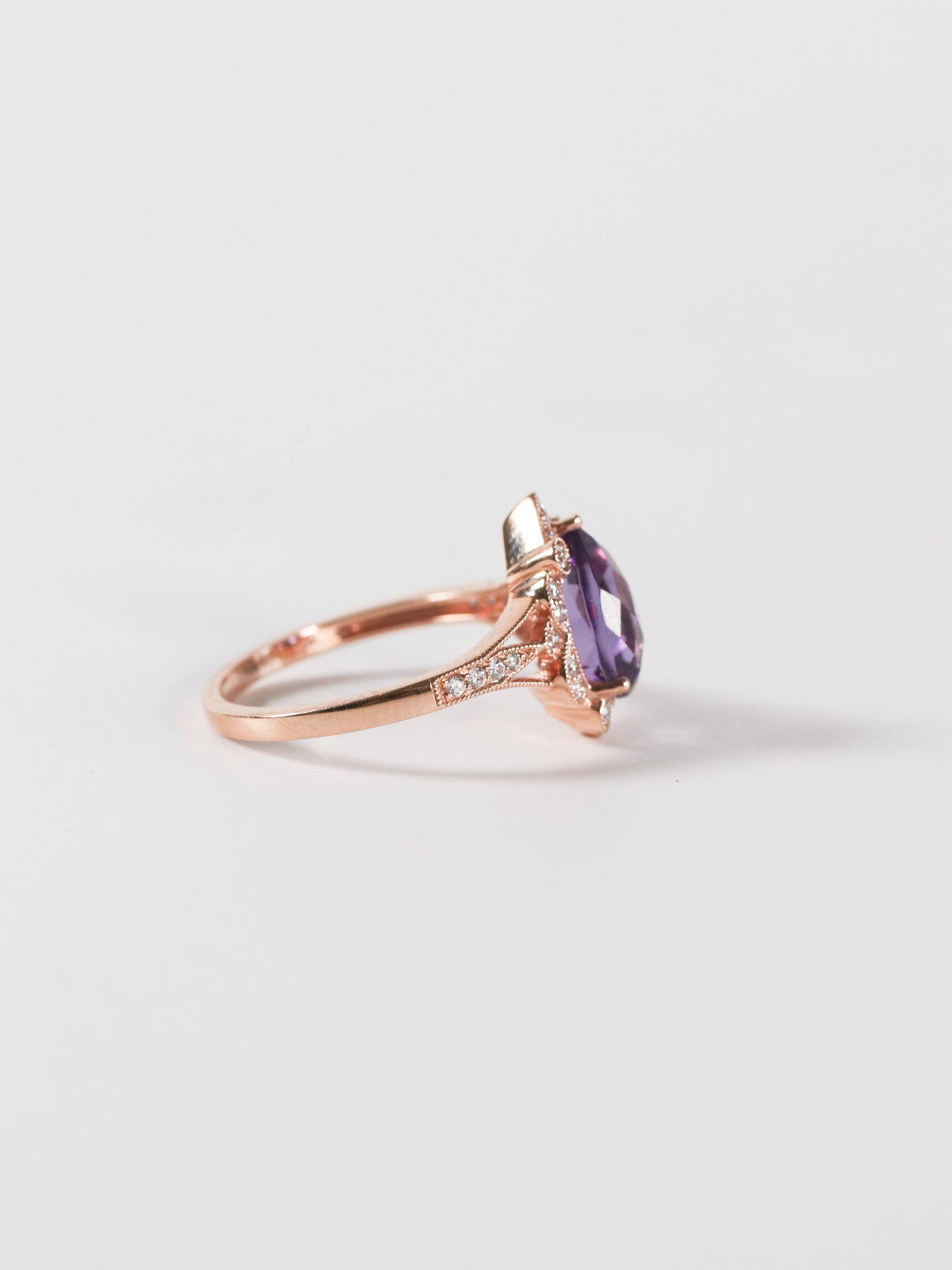 14 k Rose Gold Amethyst Ring