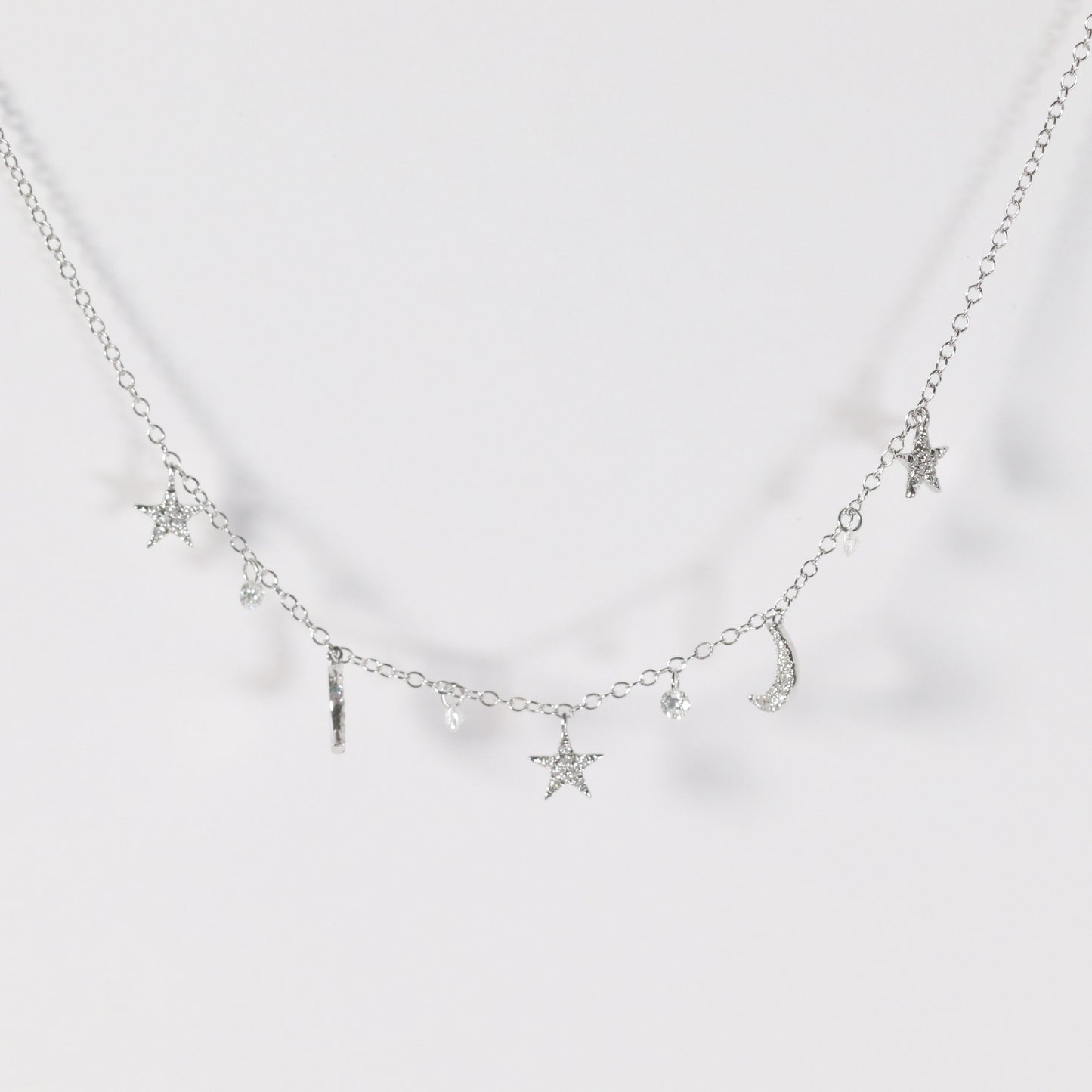 Moon & Stars Dashing Diamond Necklace