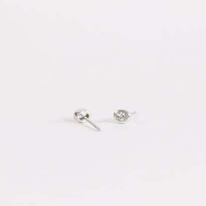 Petite Oval Diamond Bezel Studs