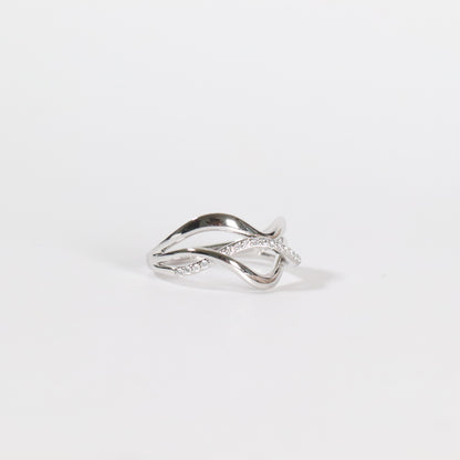 White Gold Swirl Ring