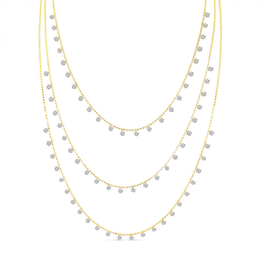 Dashing Diamonds Triple Strand Necklace