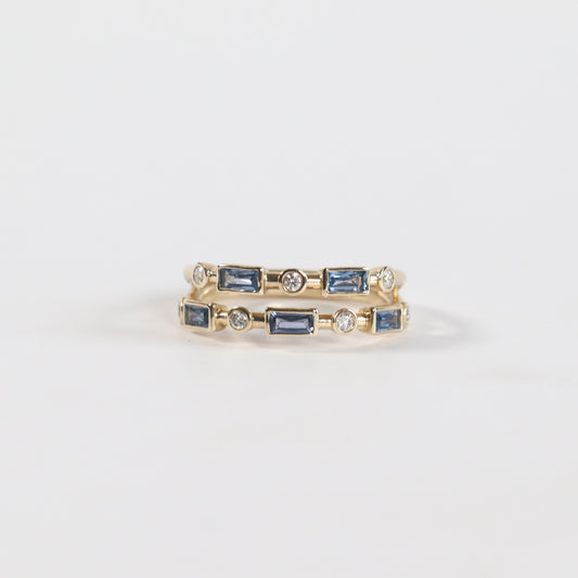 Baguette Yogo and Round Diamond Bezel Ring - SPFJ Custom