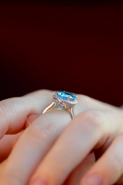 Blue Topaz Cocktail Ring