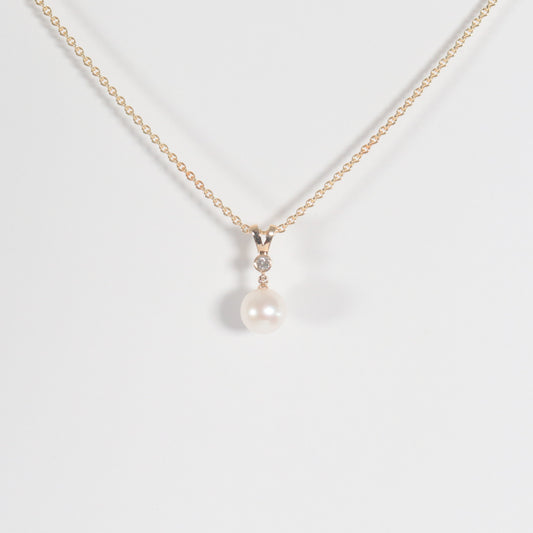 Diamond Accented Pearl Pendant