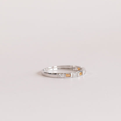 Citrine + Diamond Stackable Band