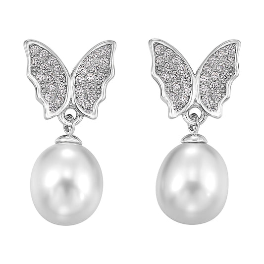 Silver Pearl Earring