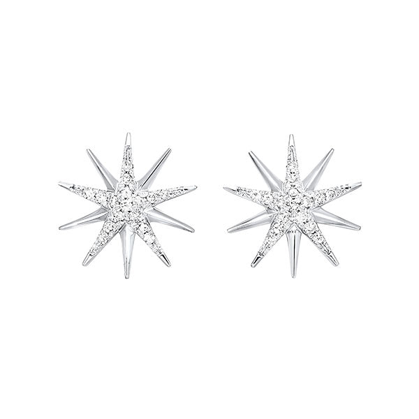 Silver Diamond 1/10Ctw Earring