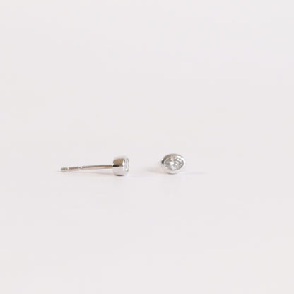 Petite Oval Diamond Bezel Studs