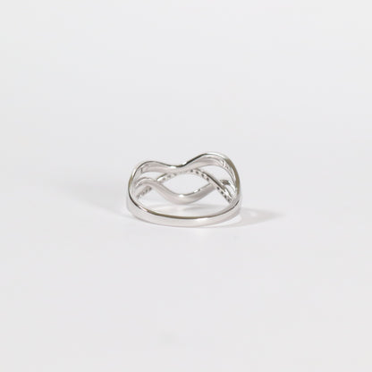 White Gold Swirl Ring