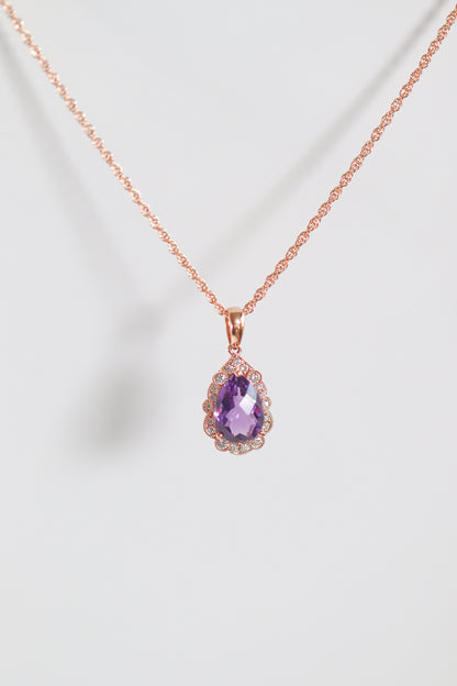 Rose Gold Amethyst Necklace