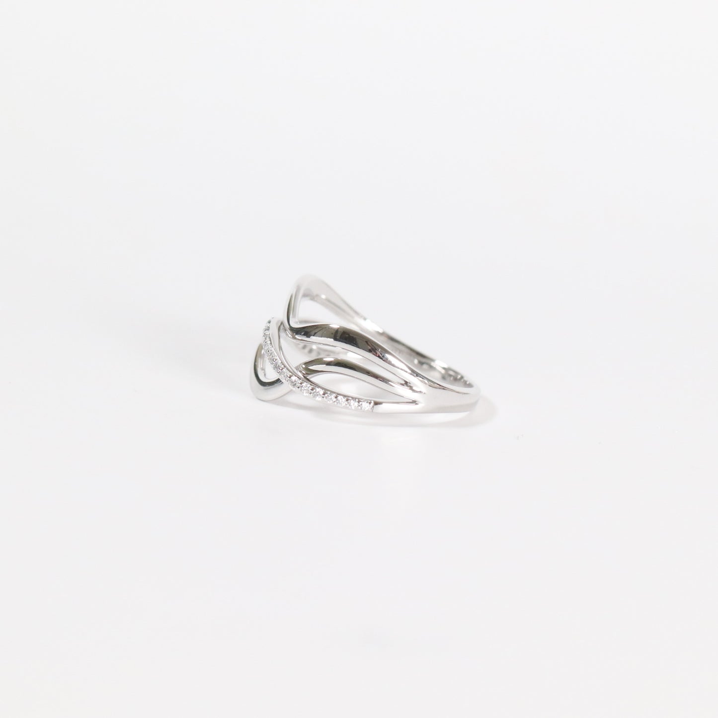 White Gold Swirl Ring