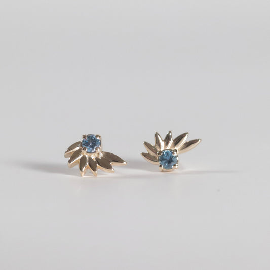 'Flora' Yogo Sapphire Stud Earrings