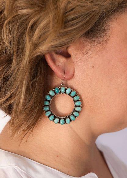 Full Circle Turquoise Earrings