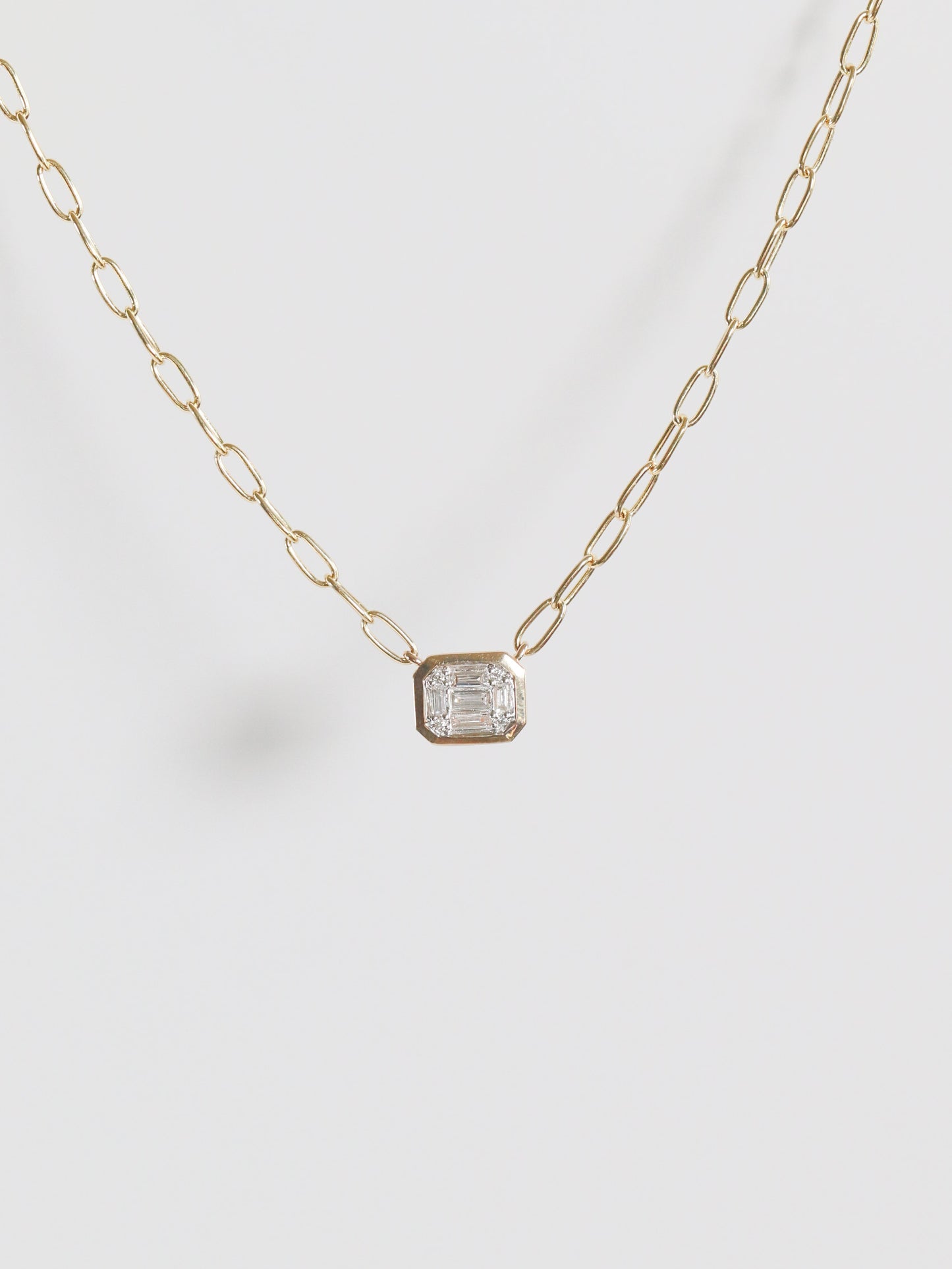 Baguette Illusion Diamond Necklace