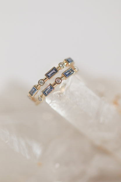 Baguette Yogo and Round Diamond Bezel Ring - SPFJ Custom